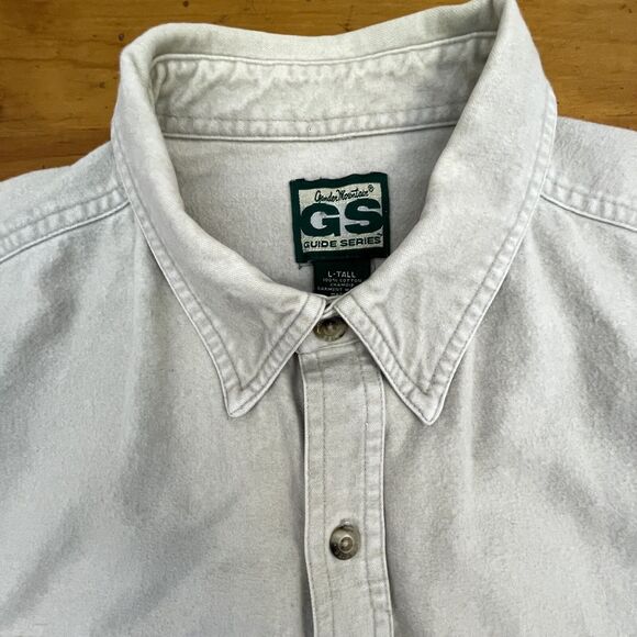Guide Series Mens LT Large Tall Shirt Button Front Soft‎ Ivory Flannel Chamois - Picture 2 of 11